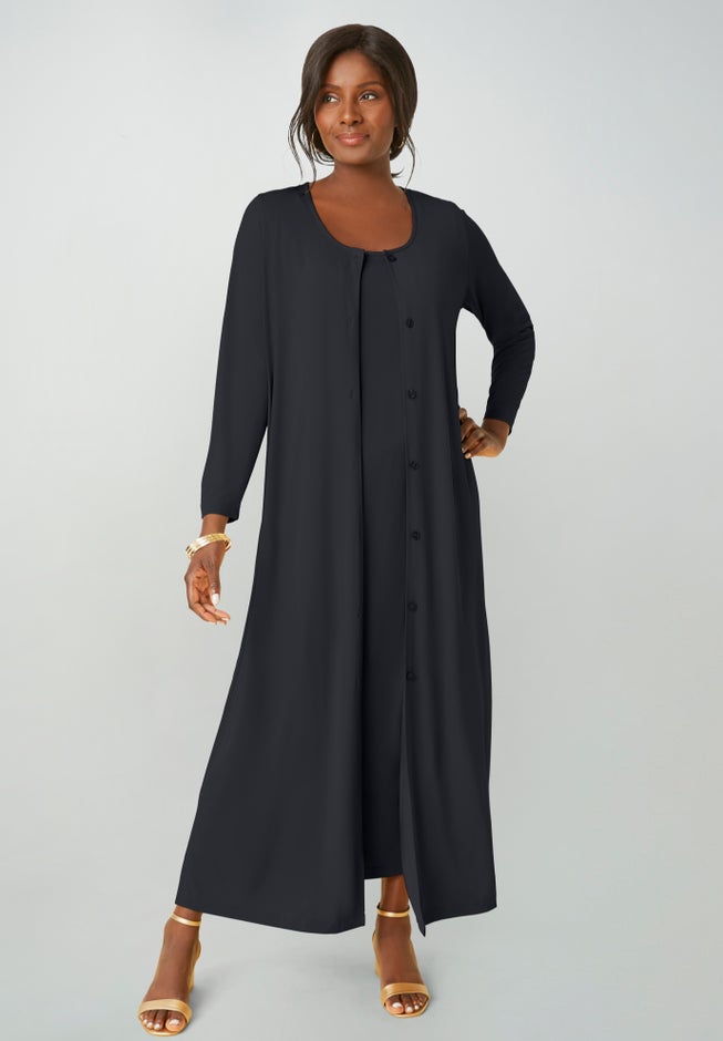Jessica London Women's Plus Size 2-Piece Stretch Knit Duster Set Jessica London Women's Plus Size 2-Piece Stretch Knit Duster Set