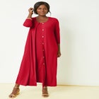 2-Piece Stretch Knit Duster Set image number null
