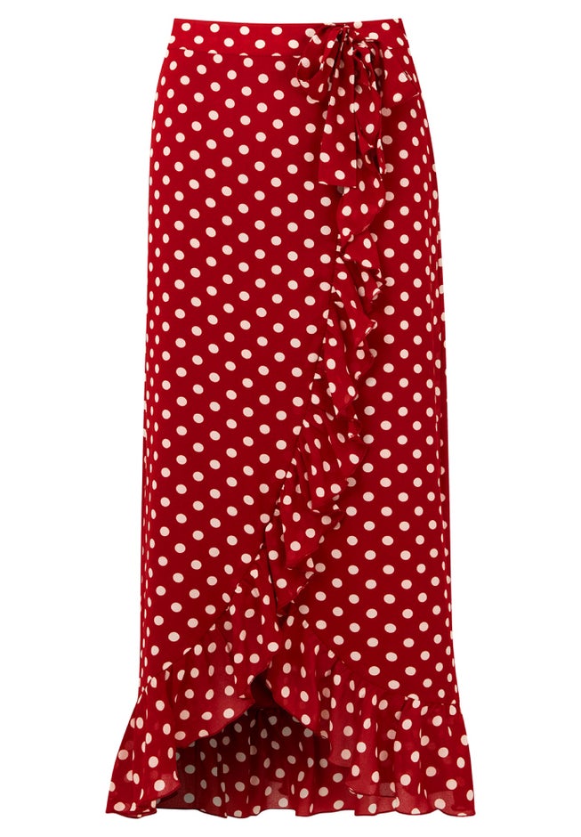 Ruffle Hem Wrap Skirt image number null