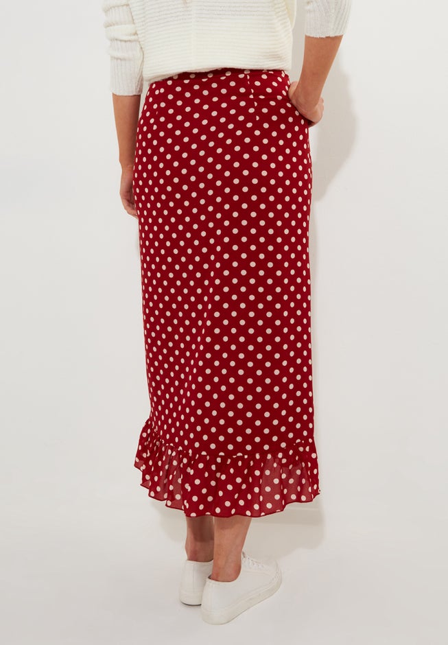 Ruffle Hem Wrap Skirt image number null