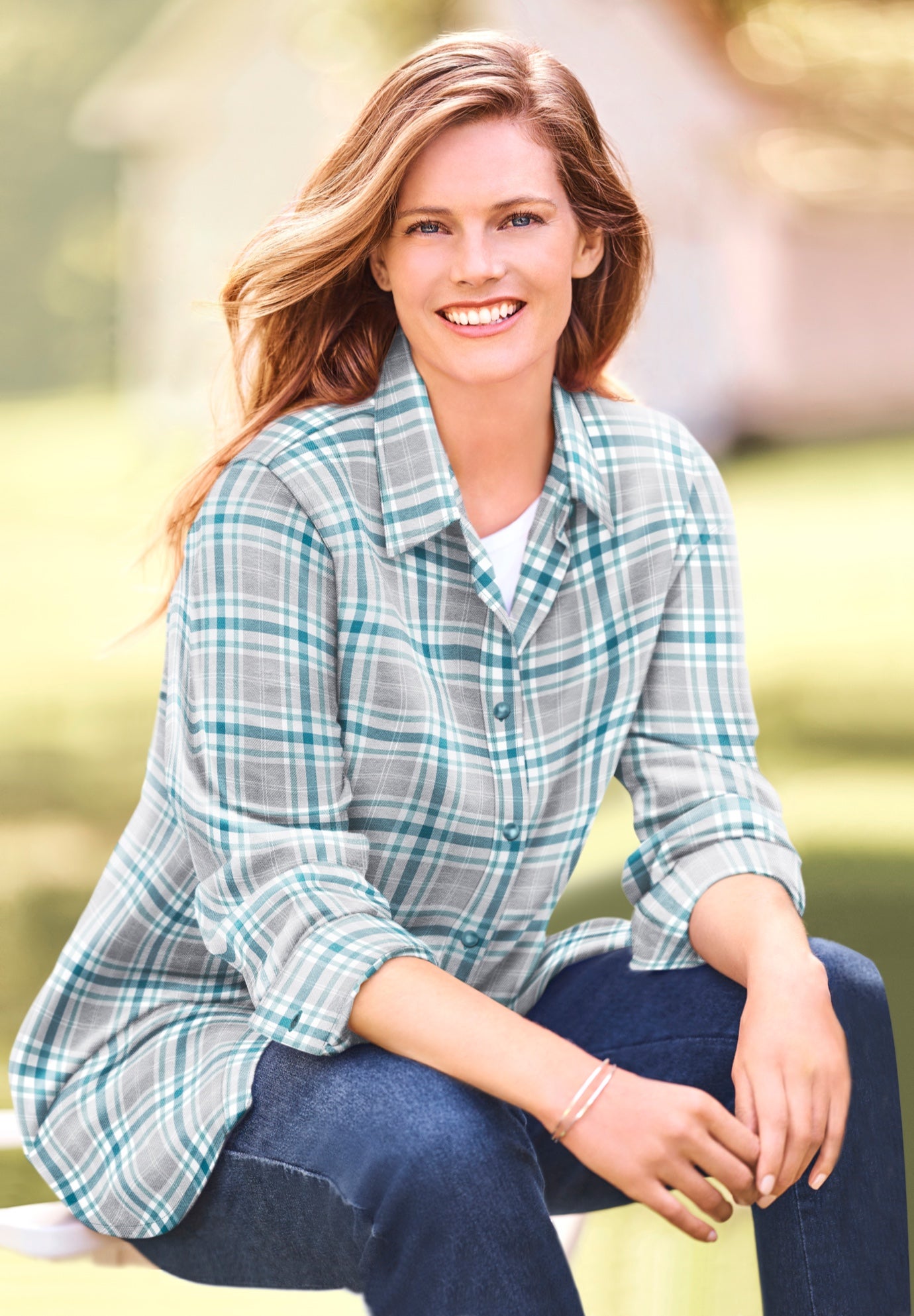 Plaid Double-Brushed Cotton Flannel Shirt image number 0