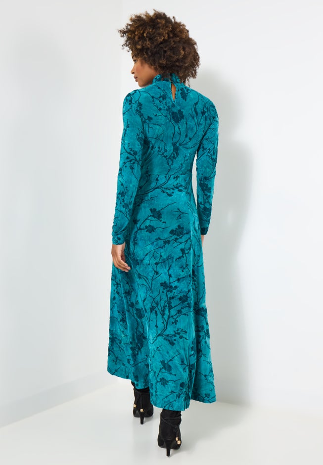 Mockneck Burnout Midi Dress image number 3