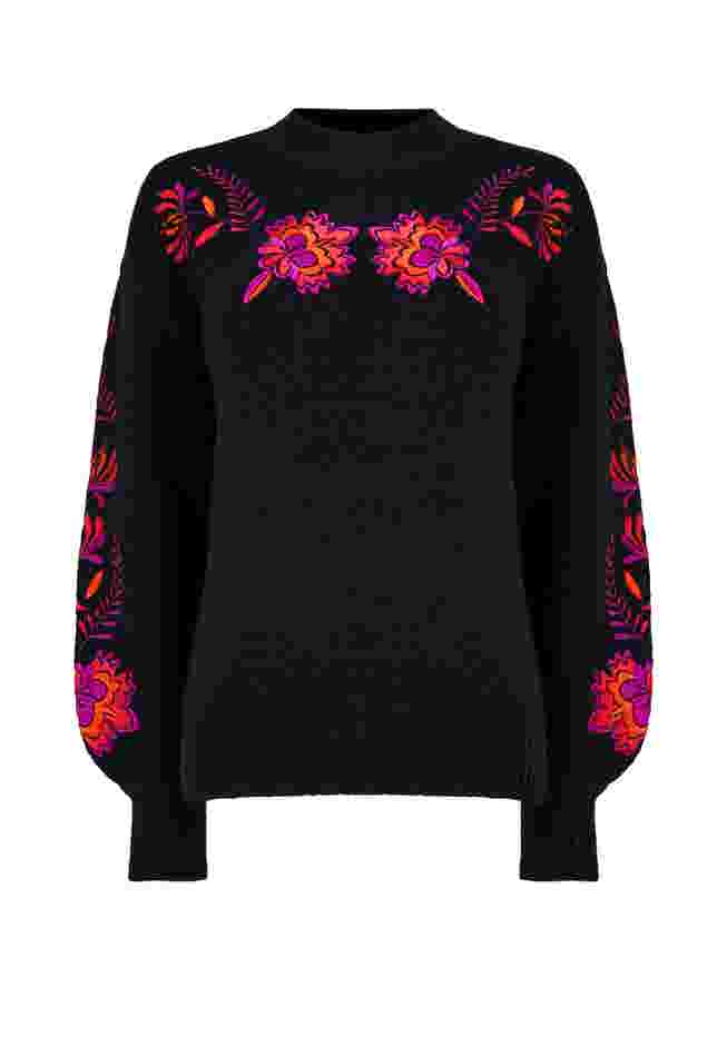 Mockneck Embroidered Sweater image number 1