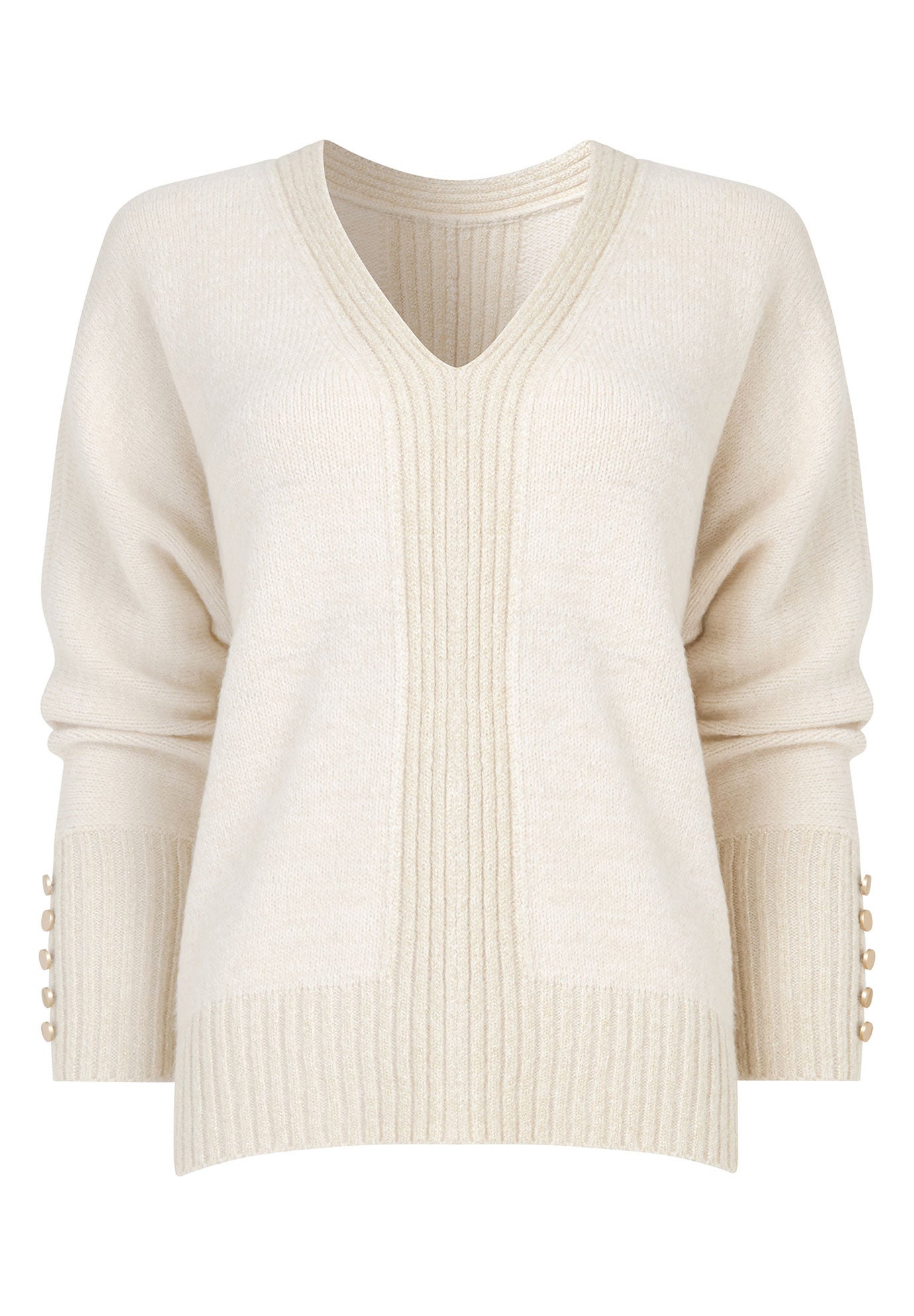 V-Neck Shimmer Pullover Sweater image number 3