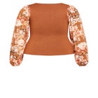 May Contrast Floral Sleeve Sweater image number 4