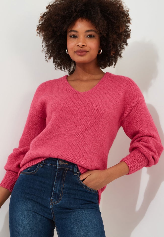 Cozy V-Neck Pullover Sweater image number 0
