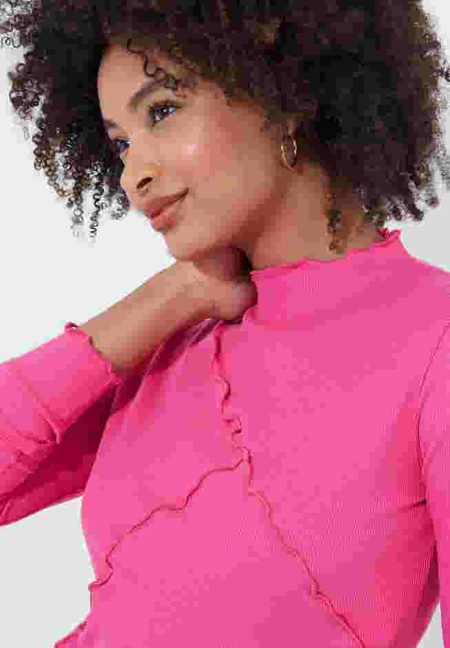 Stretch Cotton Lettuce Trim Top image number 1