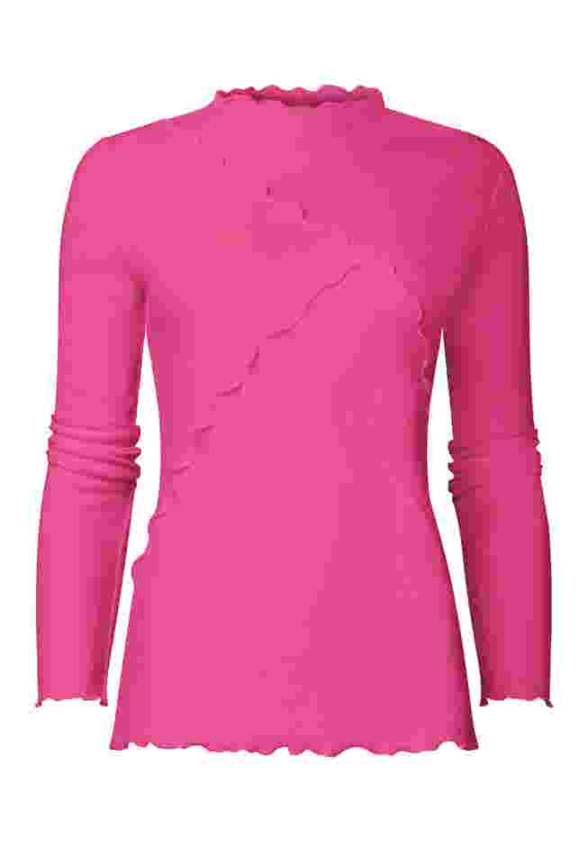 Stretch Cotton Lettuce Trim Top image number 3