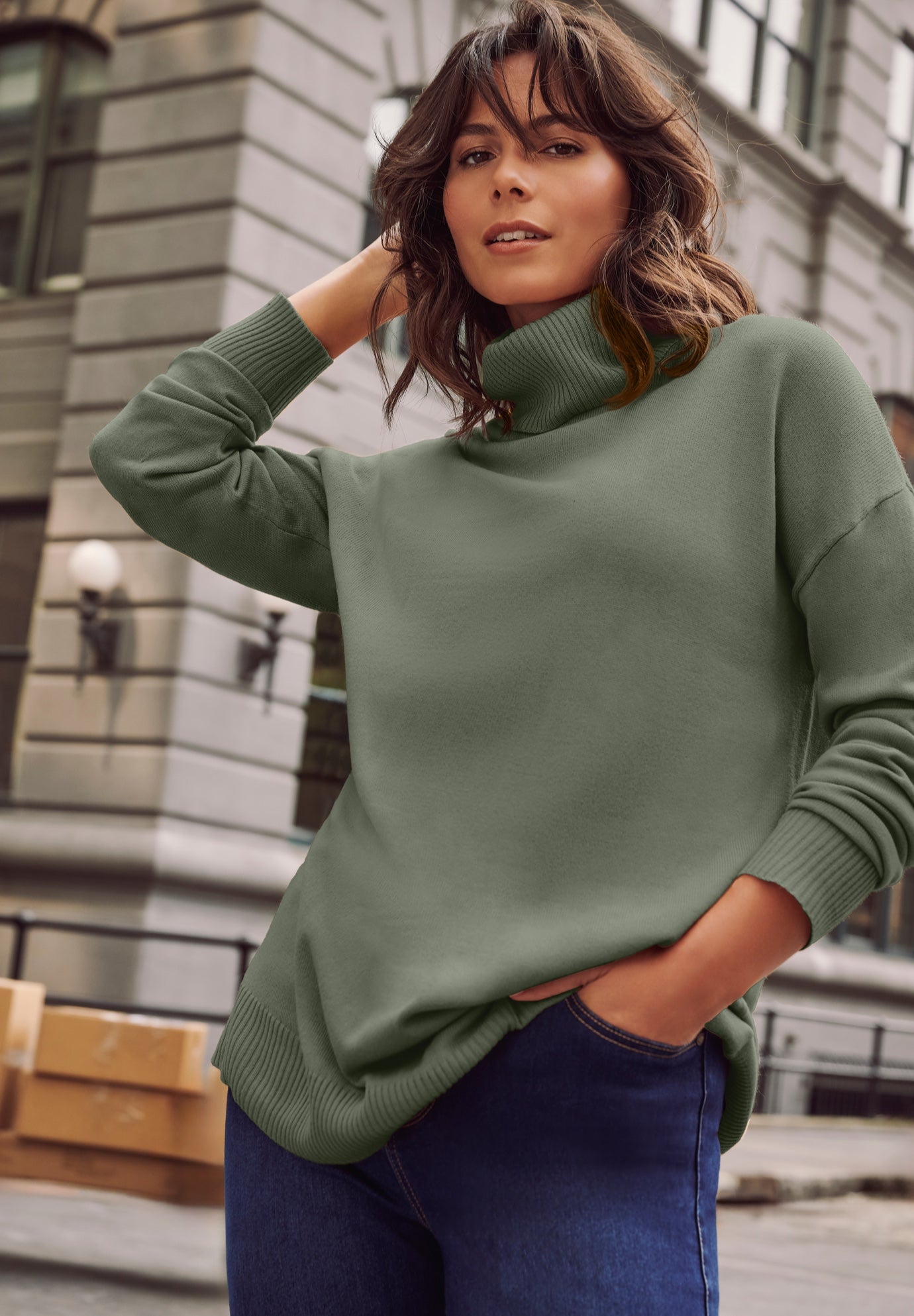 Turtleneck Tunic Sweater image number 0