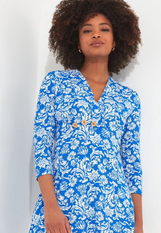 Stretch Knit Asymmetrical Tunic image number null