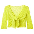 Popcorn Knit Tie Front Shrug image number null