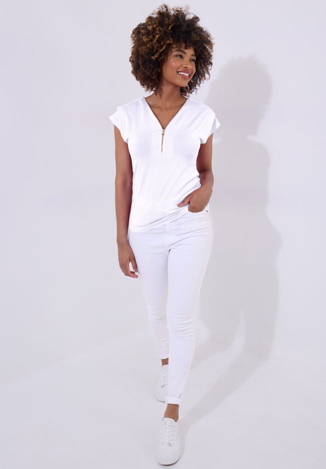 Stretch Knit Half Zip Tee image number null