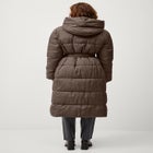 Long Belted Puffer with Hood image number null