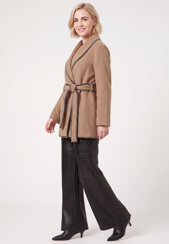 Wrap Jacket With Whipstitch Trim image number 2