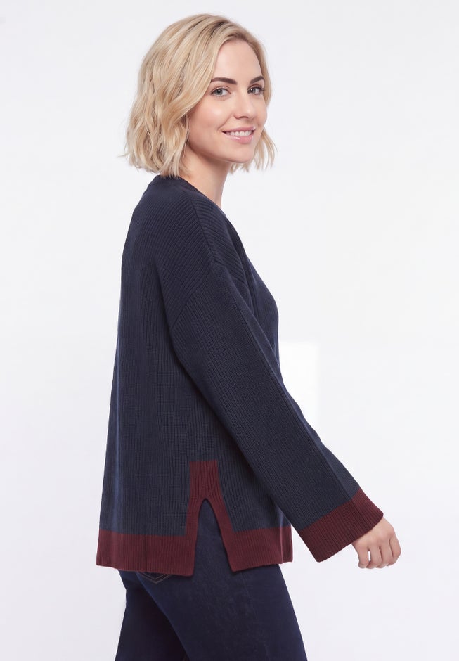 Boxy Color Block Pullover image number 2