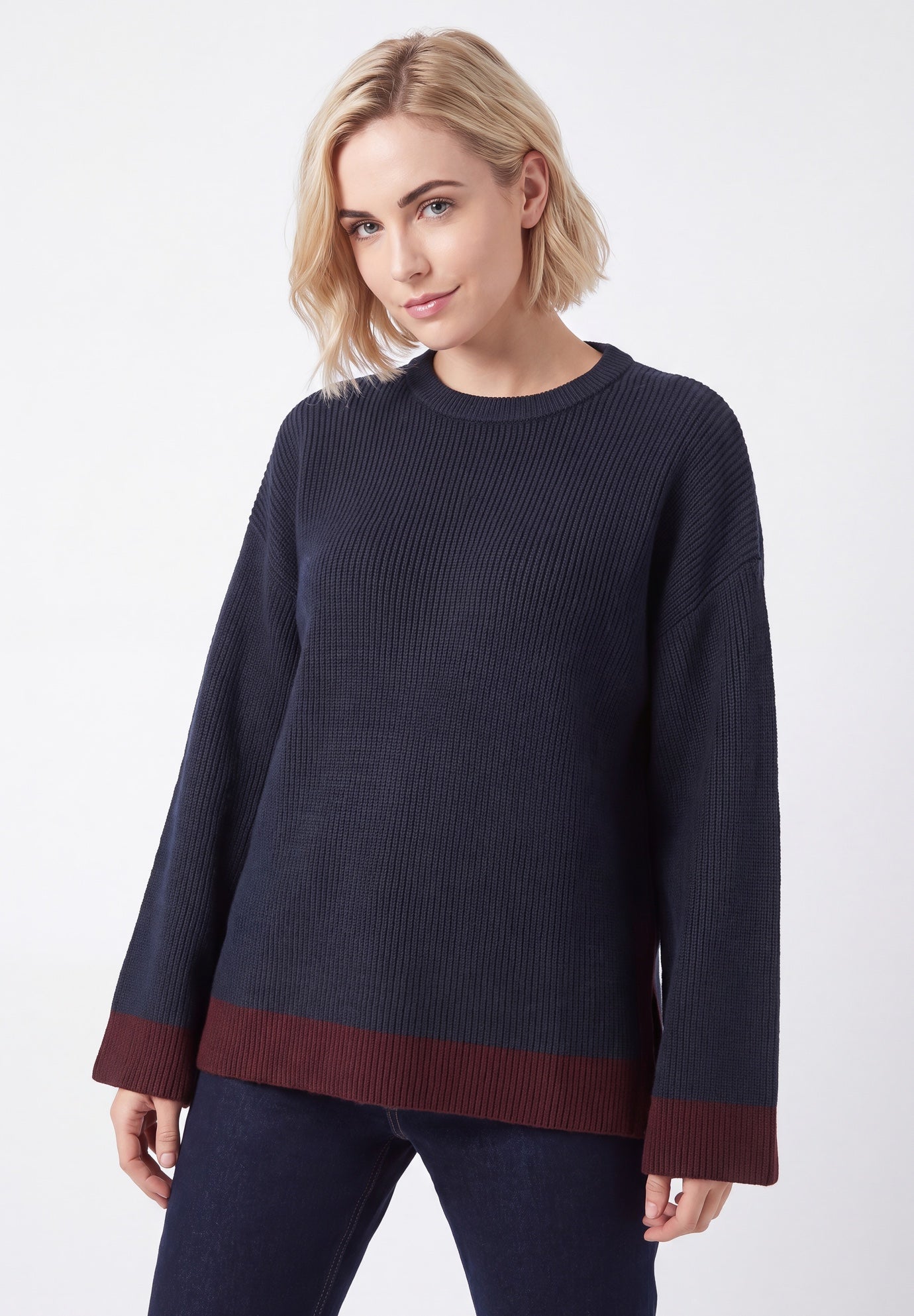 Boxy Color Block Pullover image number 0