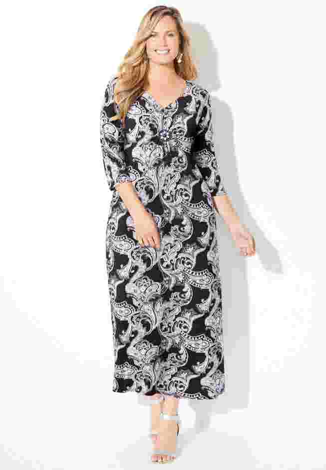 AnyWear Beaded Medallion Maxi Dress image number 0