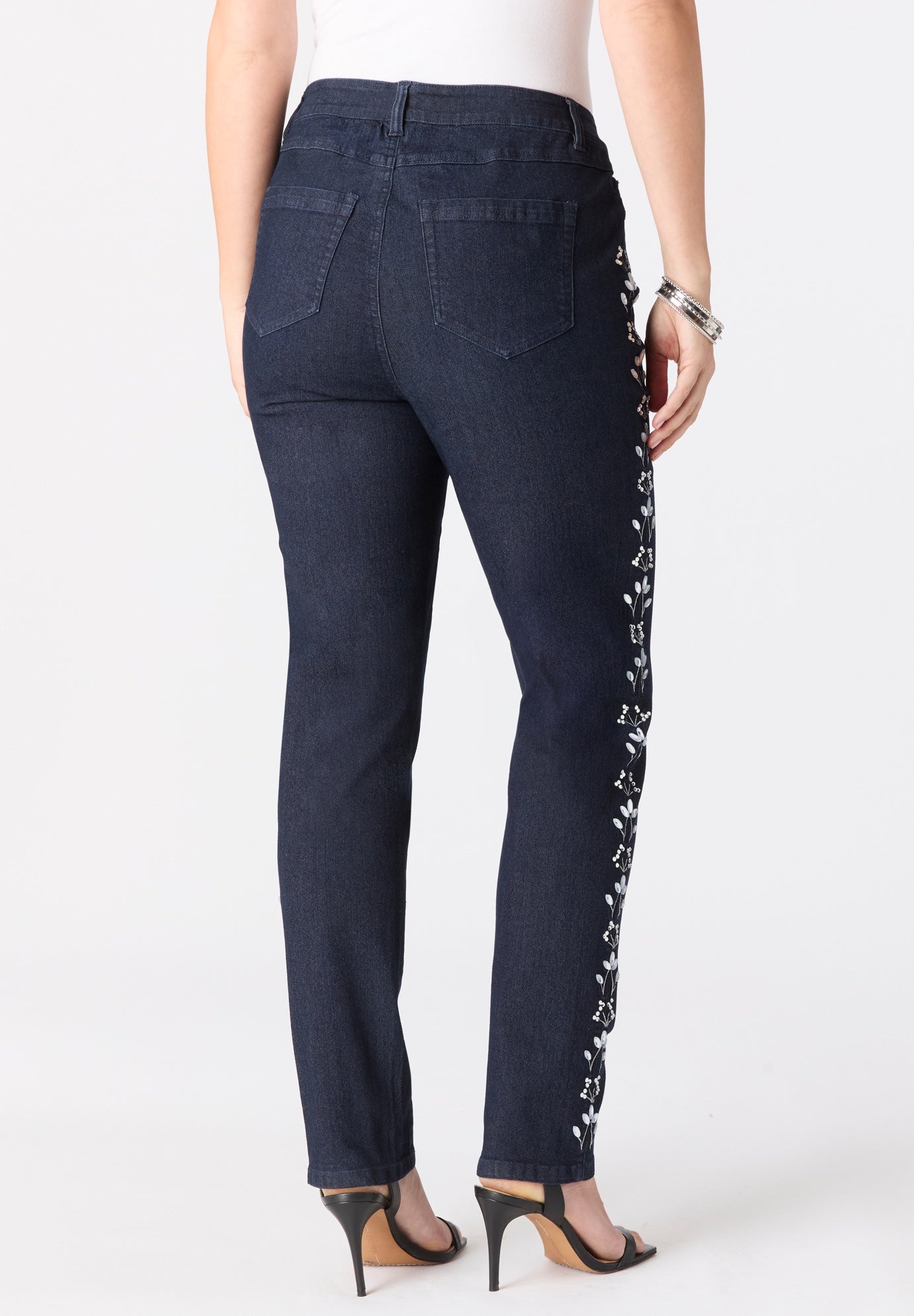 Plus Size Embellished Straight-Leg Jean image number 1