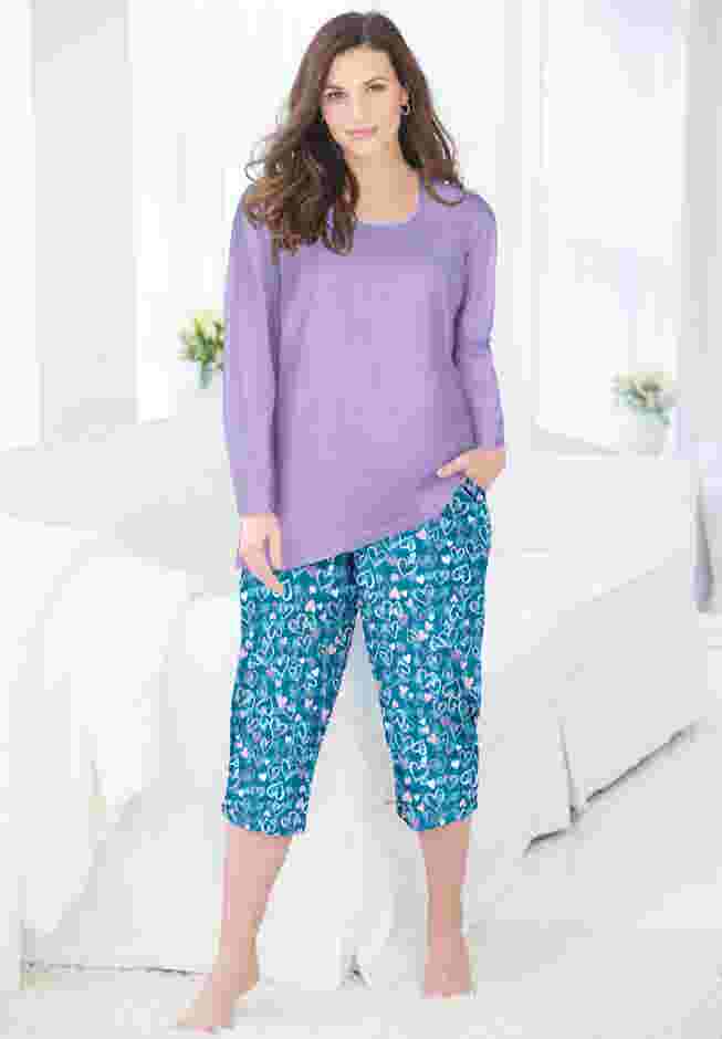 Satin Trim Sleep Tee image number 3