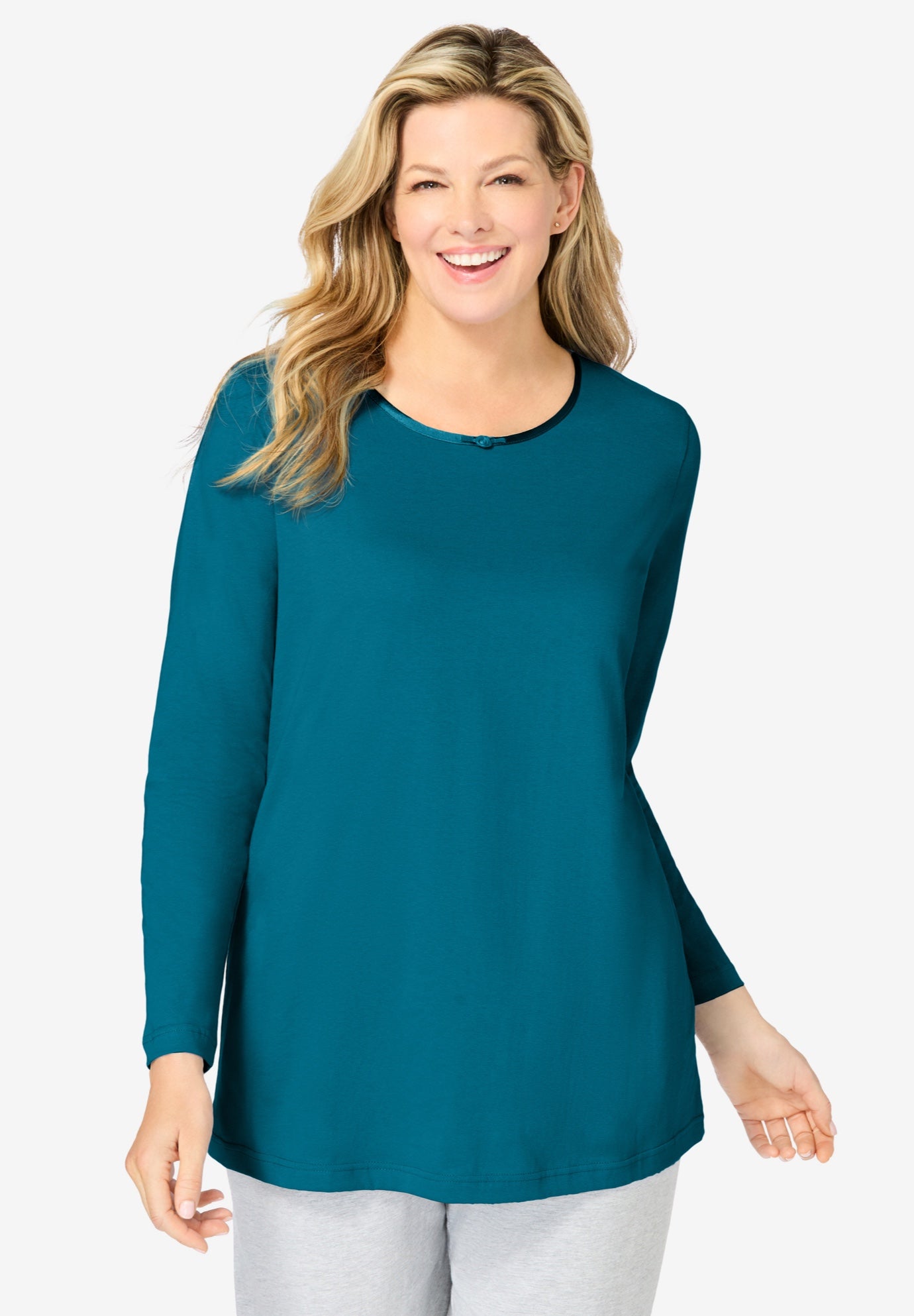 Satin Trim Sleep Tee image number 0