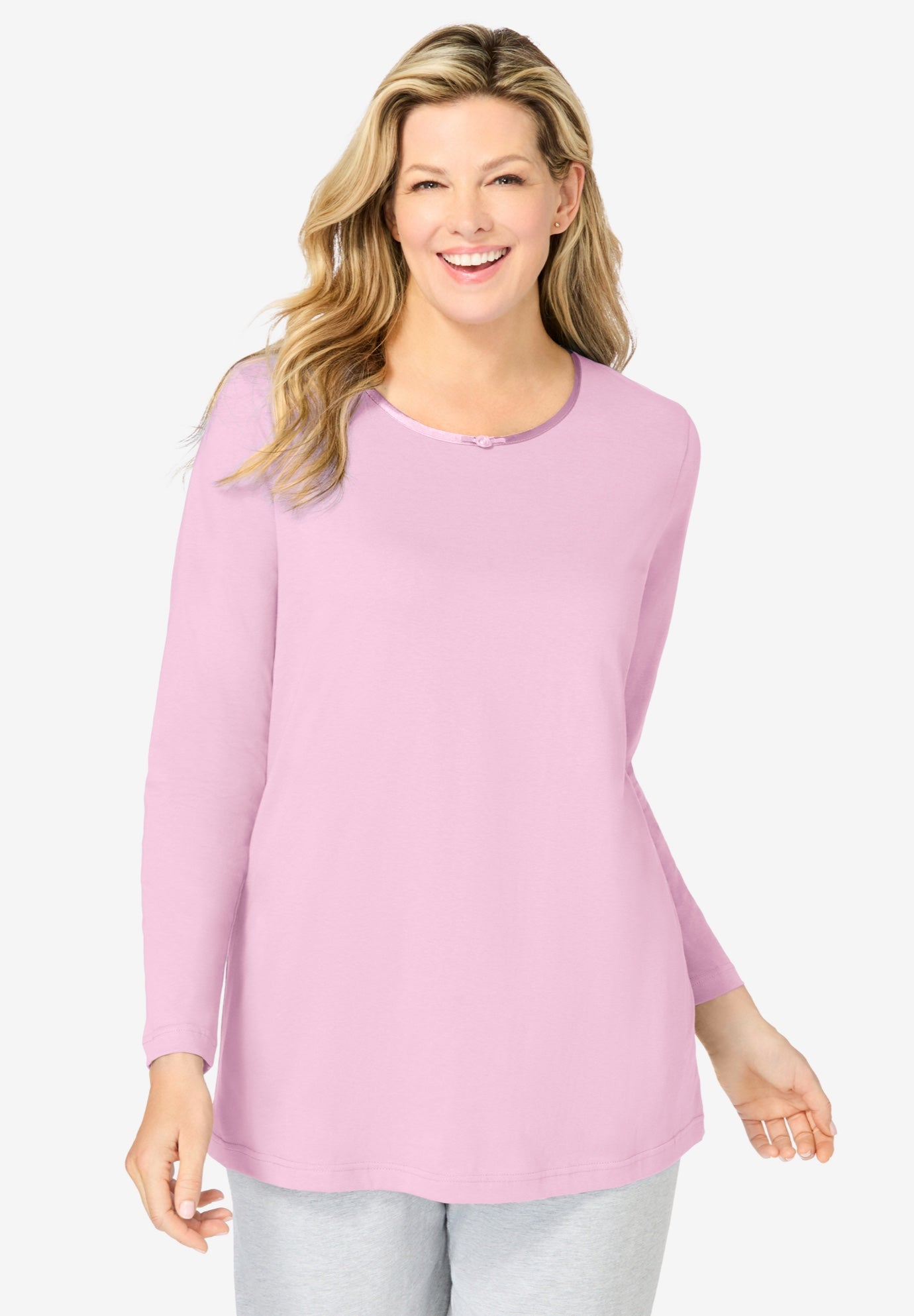 Satin Trim Sleep Tee image number 0