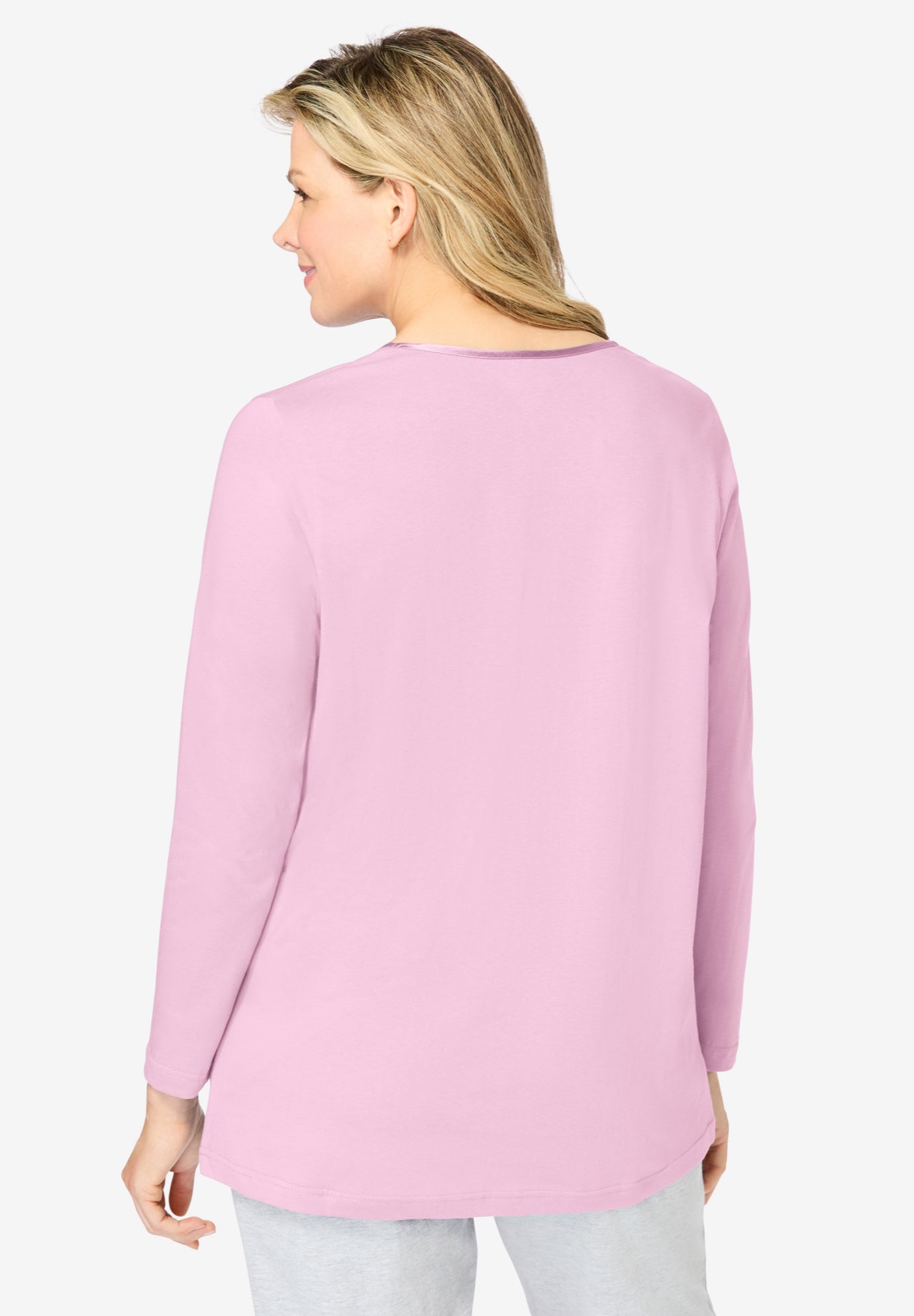 Satin Trim Sleep Tee image number 1