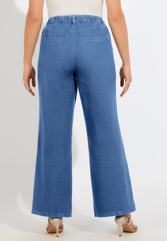 Plus Size Easy-Wear Wide Leg Jean image number 1