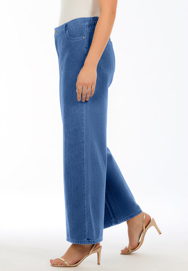 Plus Size Easy-Wear Wide Leg Jean image number 2