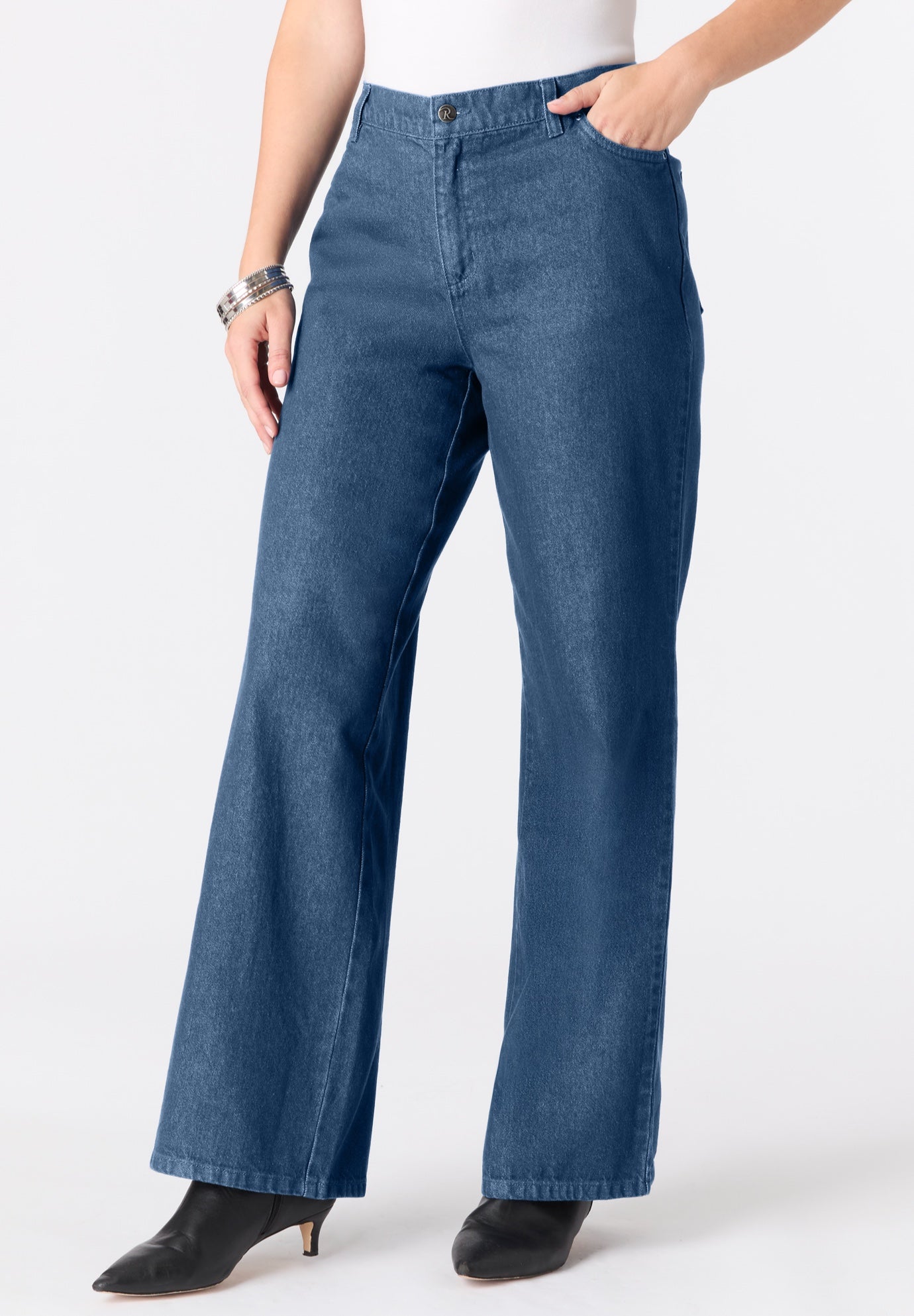 Plus Size Easy-Wear Wide Leg Jean image number 0