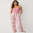 Flannel Sleep Pant With Drawstring Waist image number null