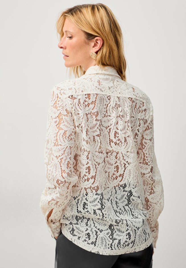 Lace Button Front Shirt image number 1