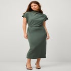 Side Drape Midi Dress image number null