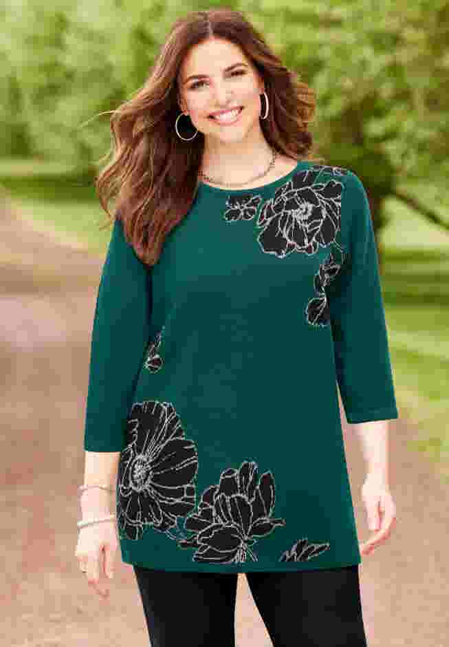 Jacquard Metallic Sweater image number 0