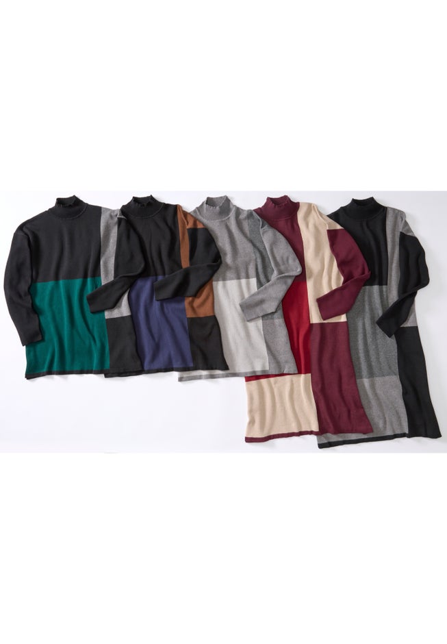 Mock Neck Colorblock Sweater image number 1