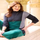 Mock Neck Colorblock Sweater image number null