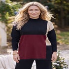 Mock Neck Colorblock Sweater image number 0