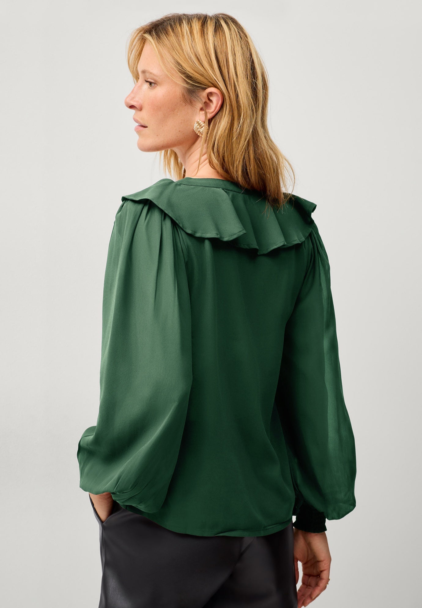 Ruffled Button Front Blouse image number 1