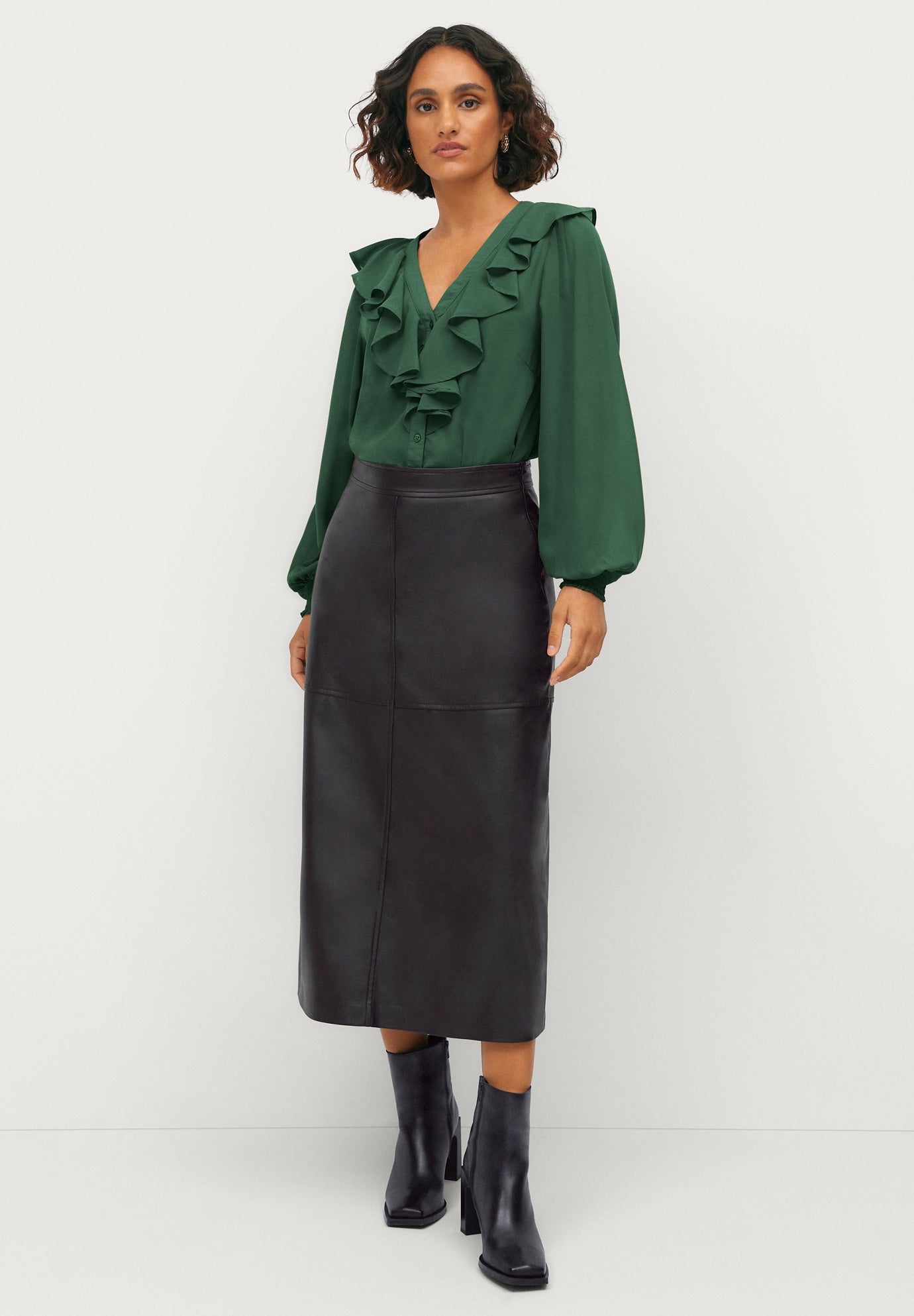 Ruffled Button Front Blouse image number 0