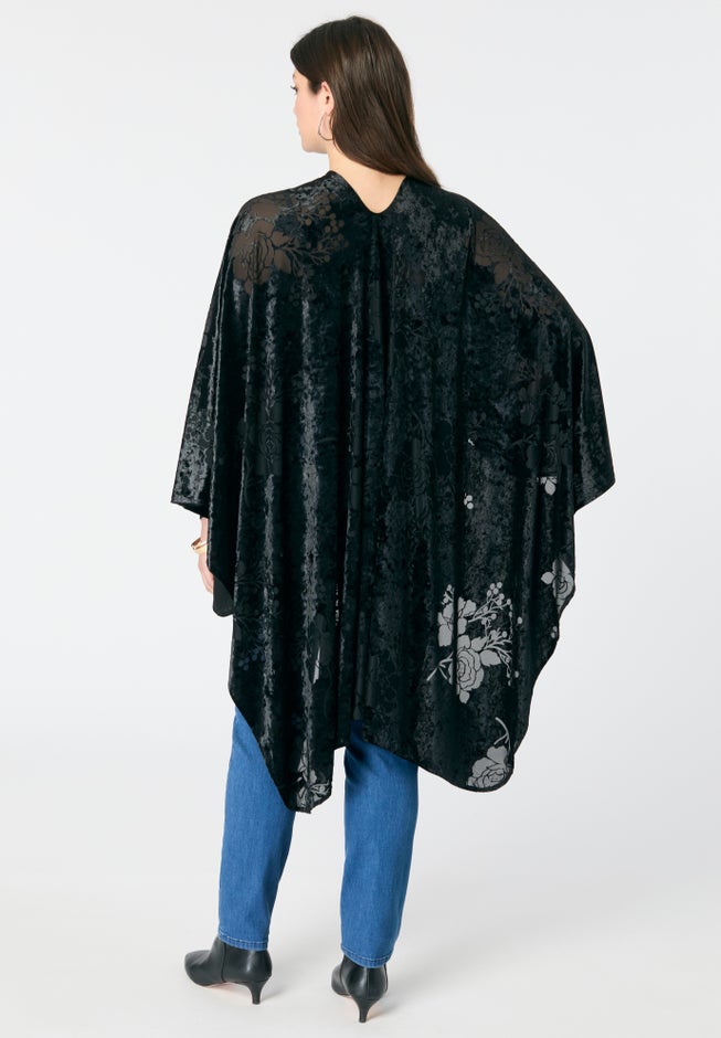 Floral Burnout Shawl image number 1