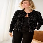 Sequin Boxy 1-Hook Jacket image number 0