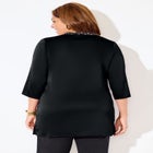 Embellished-Neck Satin Tunic image number null