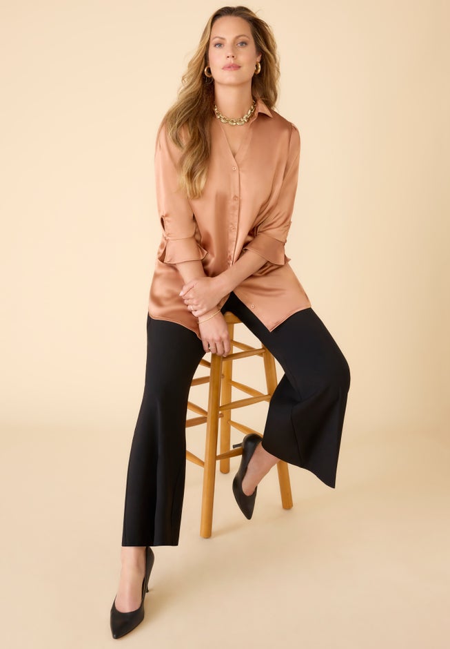 Satin Buttonfront Shirt image number 2