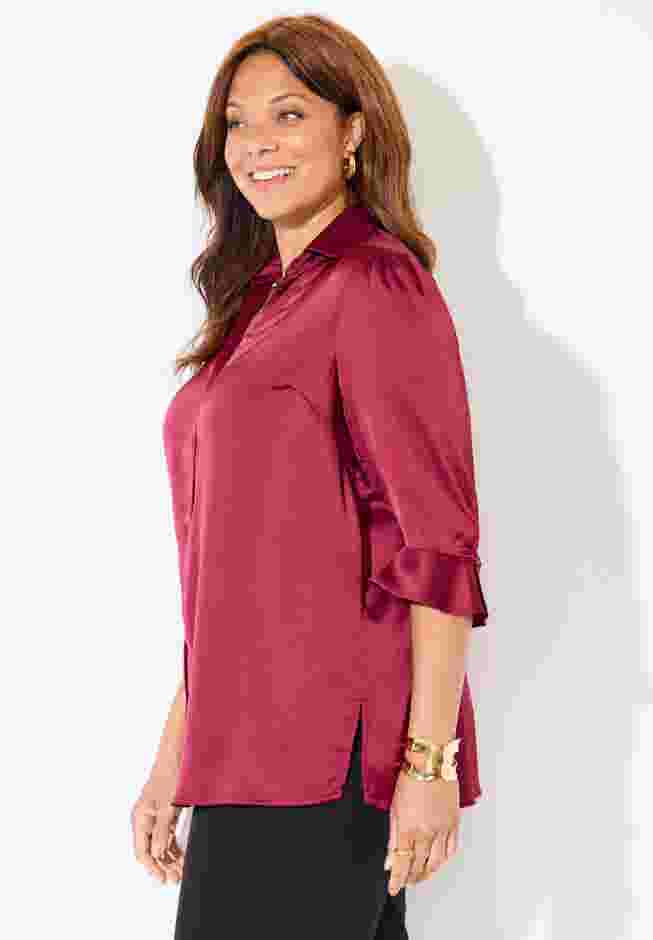Satin Buttonfront Shirt image number 2