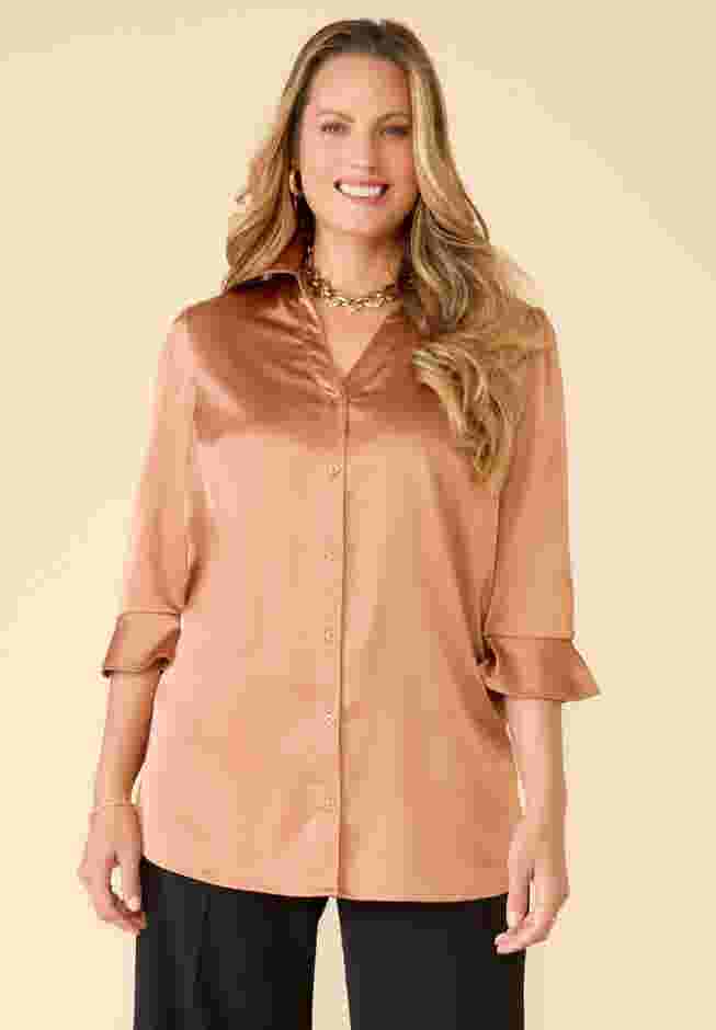 Satin Buttonfront Shirt image number 0