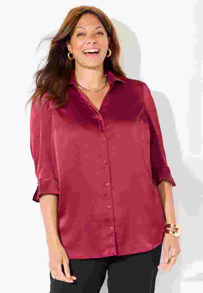 Satin Buttonfront Shirt image number 0