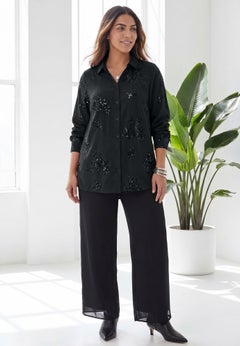 Selena Sequin Buttonfront Blouse