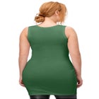 Stretch Knit Scoop Neck Sleeveless Long Tank image number null