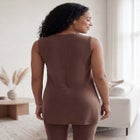 Stretch Knit Scoop Neck Sleeveless Long Tank image number null