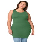 Stretch Knit Scoop Neck Sleeveless Long Tank image number null