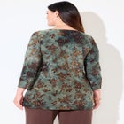 Flocked Tie-Dye V-Neck Tunic image number null